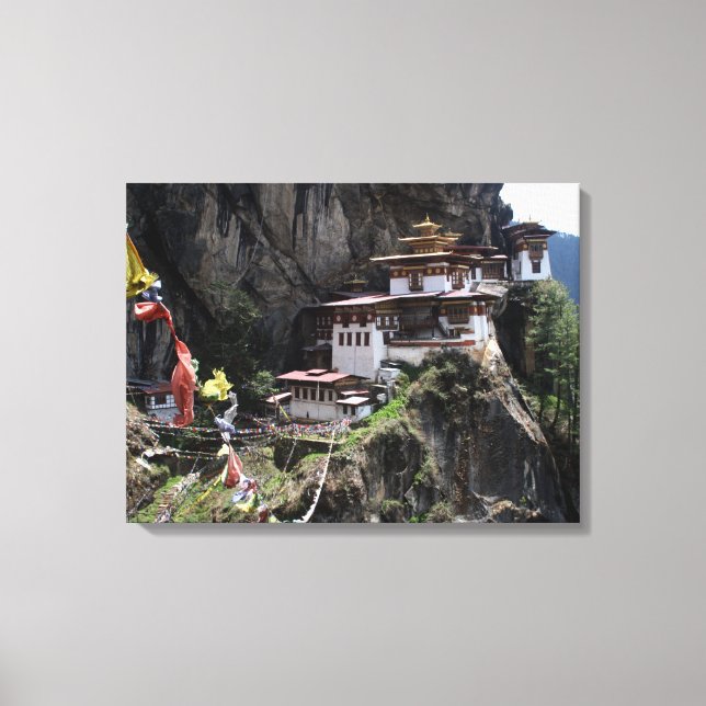 Lienzo banderas de taktsang (Anverso)
