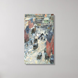 Lienzo Banderas en la calle 57 por Frederick Childe Hassa