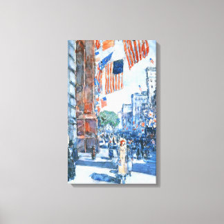 Lienzo Banderas en la Quinta Avenida de Childe Hassam, Ar