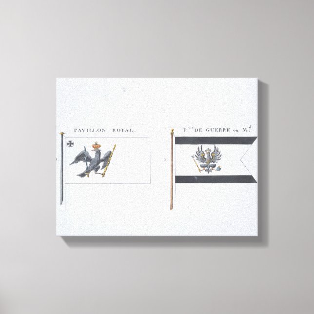 Lienzo Banderas prusianas, de un libro francés de bandera (Anverso)