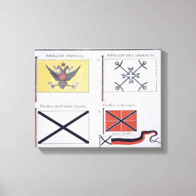 Lienzo Banderas rusas, de un libro francés de banderas, c (Anverso)