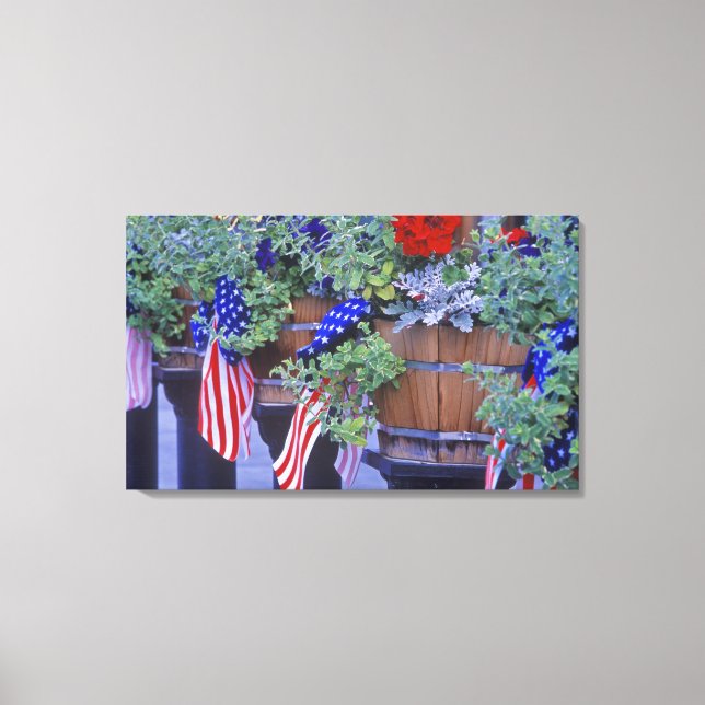 Lienzo Banderas y flores en Philipsburg Montana (Anverso)