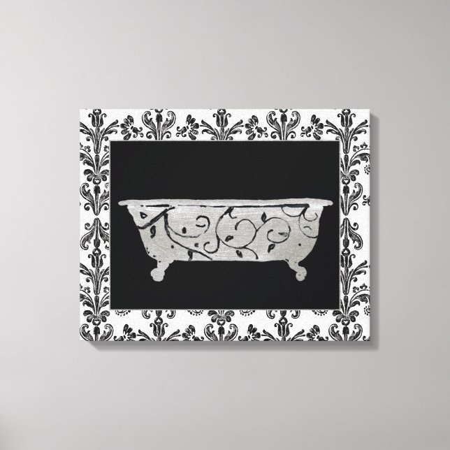 Lienzo Bañera en blanco y negro (Anverso)