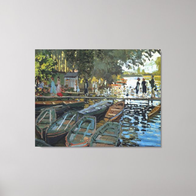 Lienzo Bañeras en La Grenouillere 1869, por Claude Monet (Anverso)