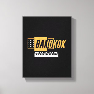 Lienzo Bangkok Tailandia Tipografía Moderna Diseño de Via