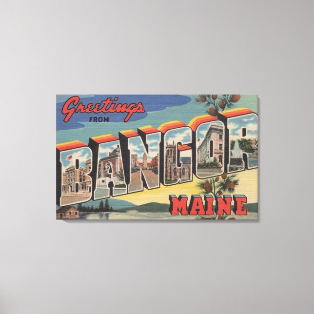 Lienzo Bangor, principales escenas de letras grandesBango (Anverso)