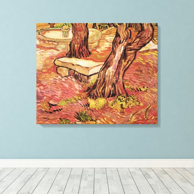 Lienzo Baño de piedra Van Gogh en el jardín, hospital St  (Insitu (piso de madera))
