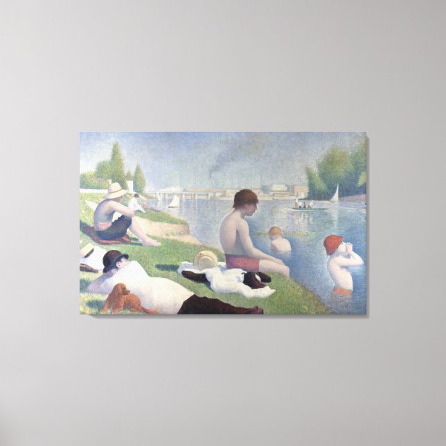 Lienzo Baños en Asnieres por Georges Seurat (Anverso)