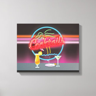Lienzo Bar de cócteles de discoteca con bebidas