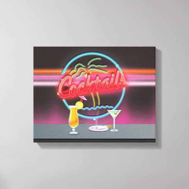 Lienzo Bar de cócteles de discoteca con bebidas (Anverso)