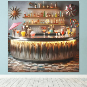 Lienzo Bar de fiesta futurista atómico de mediados de sig