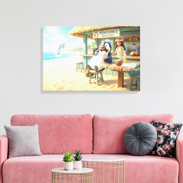 Lienzo Bar de playa del pingüino (Insitu (Sala de estar))