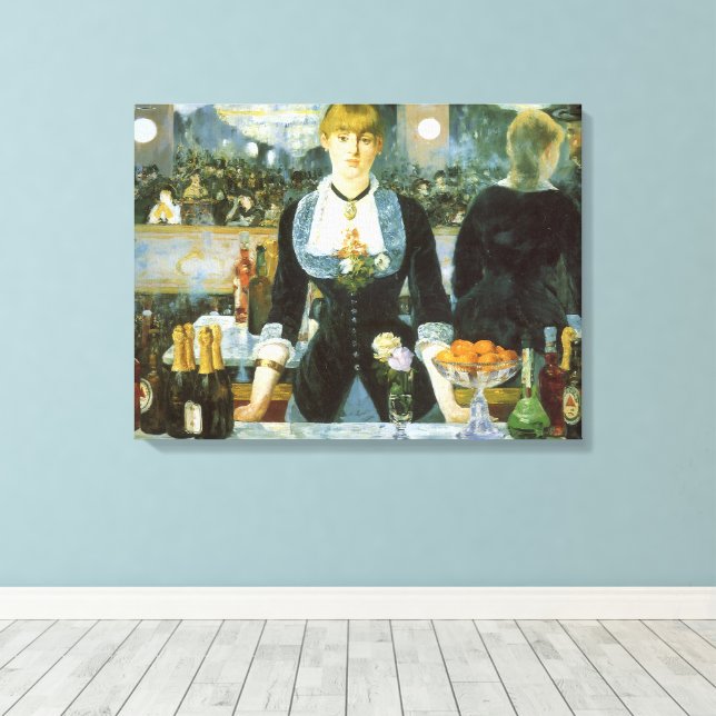 Lienzo Bar en el Folies Bergere por Edouard Manet (Insitu (piso de madera))
