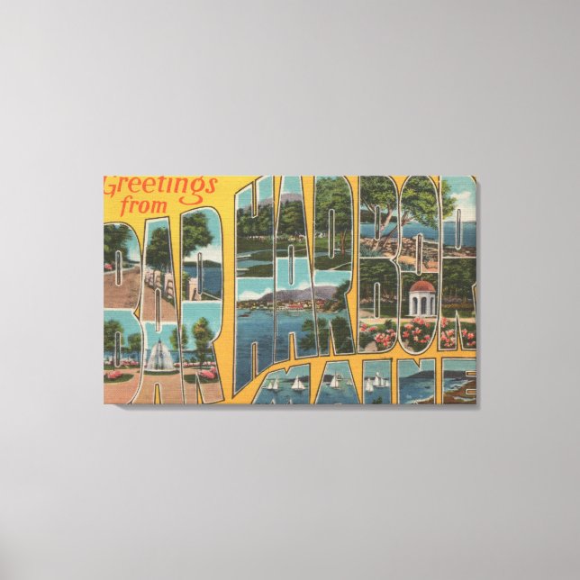 Lienzo Bar Harbor, Maine - Escenas de letras grandes (Anverso)