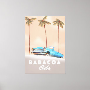 Lienzo Baracoa Cuba Antiguo auto