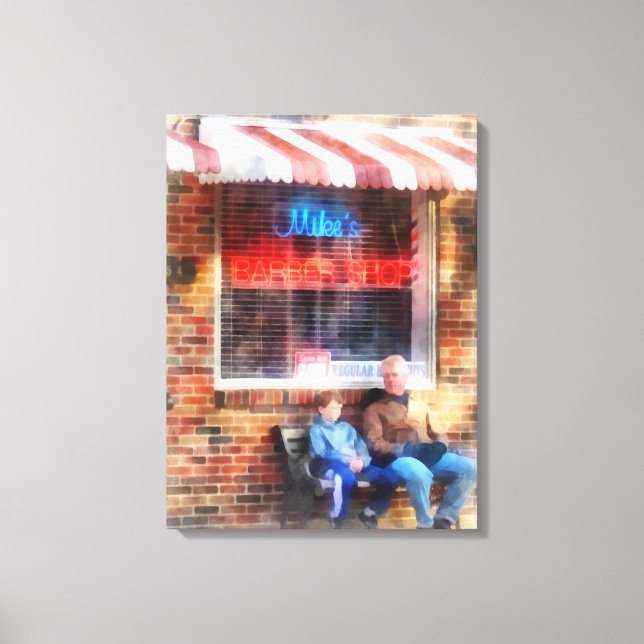 Lienzo Barber Shop de vecinos (Anverso)