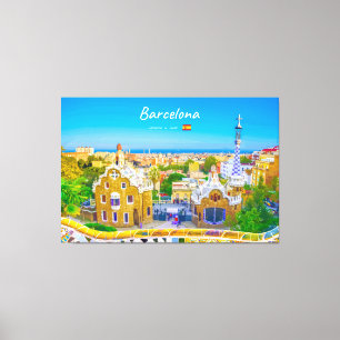 Lienzo Barcelona, España - Parque Güell Mosaico Gaudí