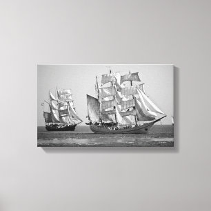 Lienzo Barco alto blanco y negro