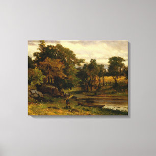 Lienzo Barco amarrado cerca de Stream - Edward Banister -