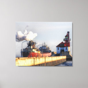 Lienzo Barco Arthur M Anderson en el lago Superior