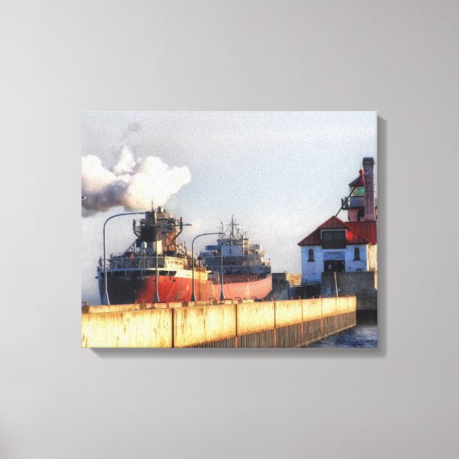 Lienzo Barco Arthur M Anderson en el lago Superior (Anverso)