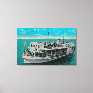 Lienzo Barco con fondo de cristal en Avalon, isla Catalin