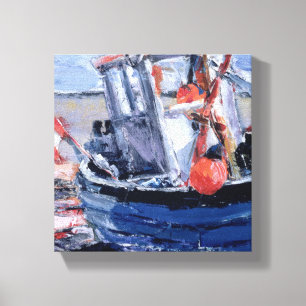 Lienzo Barco con la boya roja