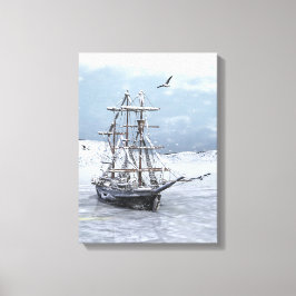 Lienzo Barco de Invierno