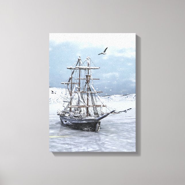 Lienzo Barco de Invierno (Anverso)