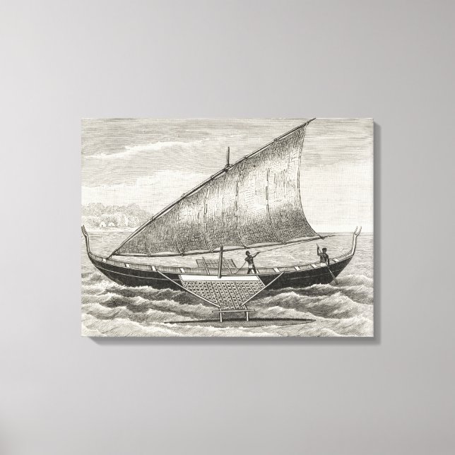 Lienzo Barco de las Islas Mortlock con un gatillo (Anverso)