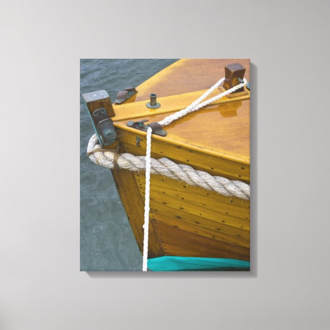 Lienzo Barco De Madera En El Agua (Anverso)