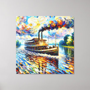 Lienzo Barco de vapor de agua dulce Fantasy