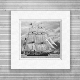 Lienzo Barco de vela blanco y negro goleta