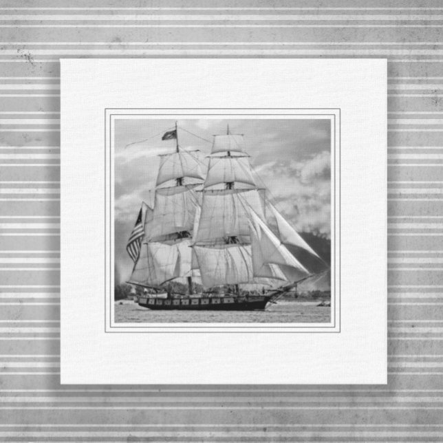 Lienzo Barco de vela blanco y negro goleta  (Subido por el creador)