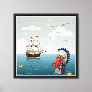 Lienzo Barco de vela de estilo antiguo