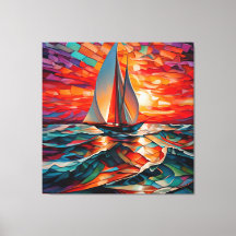 Barco de vela que desliza un mar ondulado