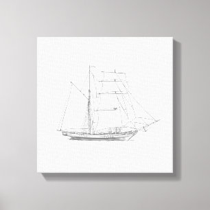 Lienzo Barco de vela vintage barco de vela marítimo