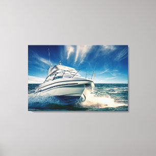 Lienzo Barco eléctrico en el puerto de Chichester