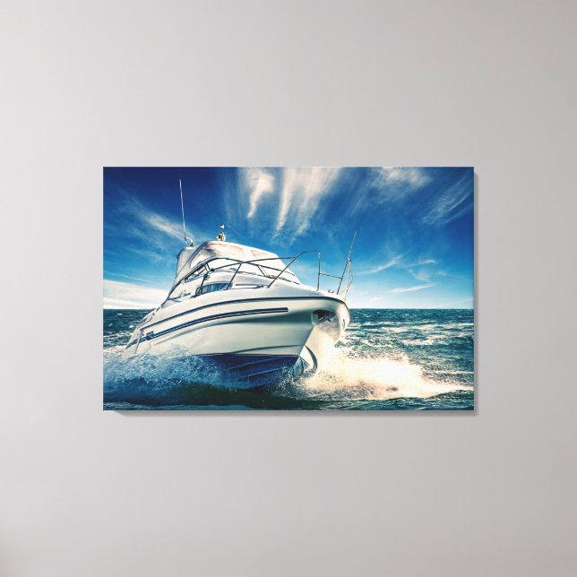 Lienzo Barco eléctrico en el puerto de Chichester (Anverso)