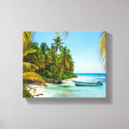 Lienzo Barco En El Caribe