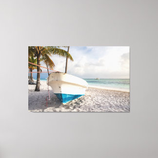 Lienzo Barco en la playa