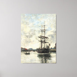 Lienzo Barco en Touques Eugene Boudin (francés, 1824-189)