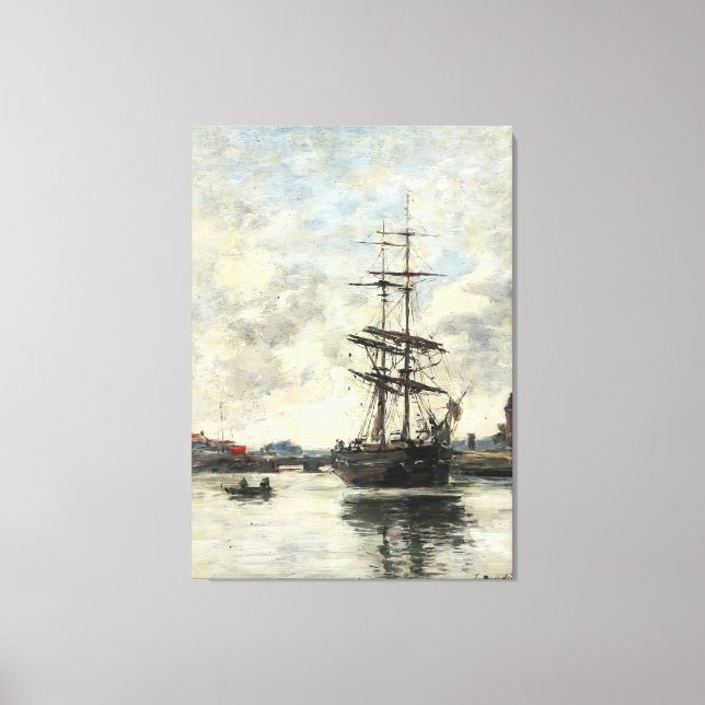 Lienzo Barco en Touques Eugene Boudin (francés, 1824-189) (Anverso)