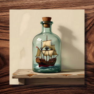 Lienzo Barco en una botella
