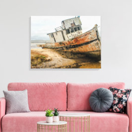 Lienzo Barco famoso de naufragio atascado en Point Reyes