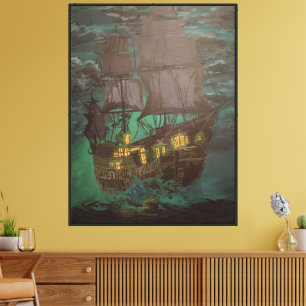 Lienzo barco fantasma, holandés volante, golero
