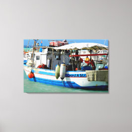 Lienzo Barco pesquero en la costa toscana, pintura.