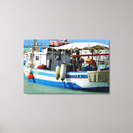 Lienzo Barco pesquero en la costa toscana, pintura.