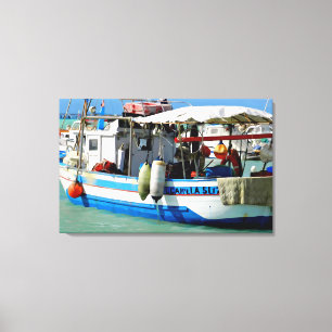 Lienzo Barco pesquero en la costa toscana, pintura.