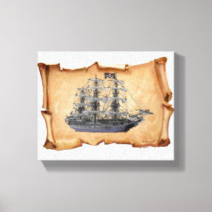 Lienzo Barco pirata desplegado
